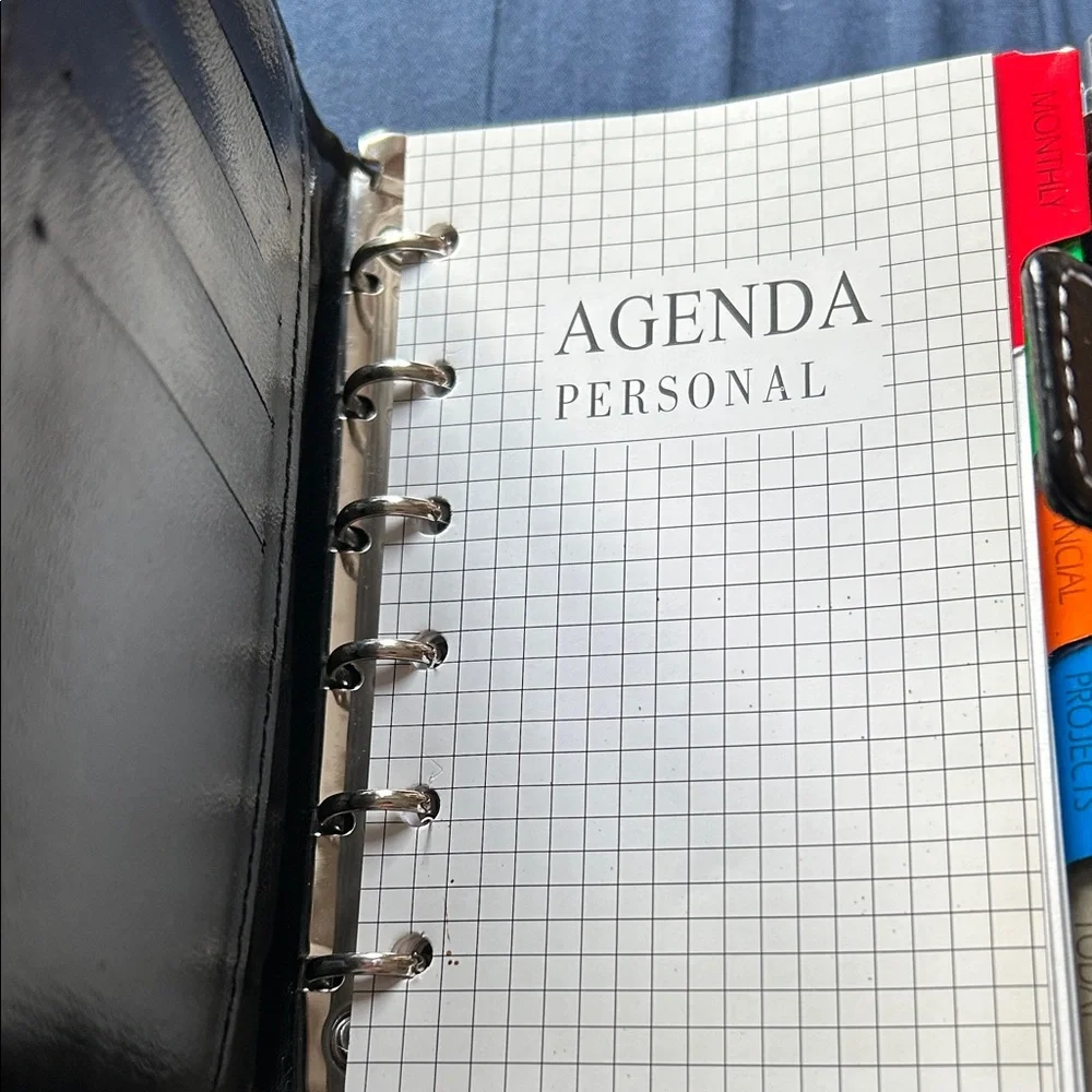Black and Brown planner with the pen